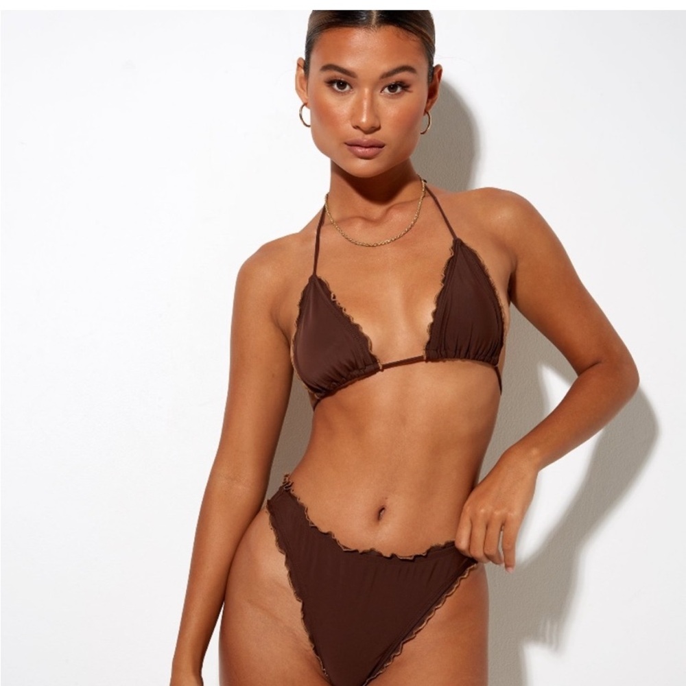 Motel Rocks Varomy Bikini in choco brown Size Large